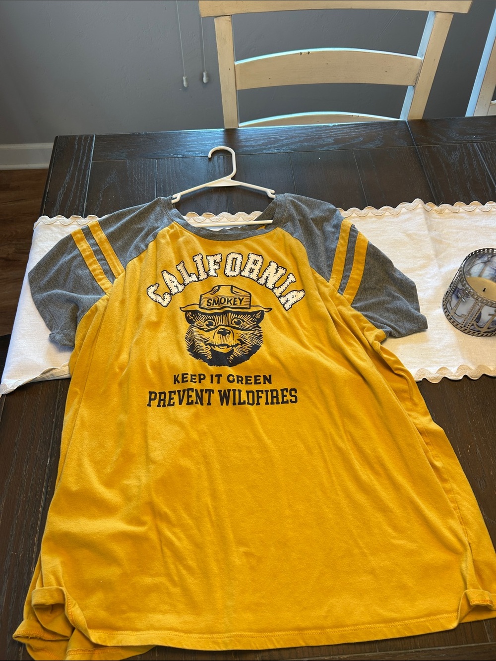 torrid Yellow and Gray Smokey Bear 'California' Raglan Tee